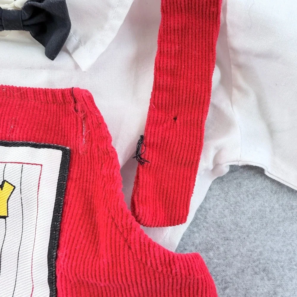 Vintage 1984 Disney Babies Mickey Pluto Red Corduroy Set Newborn 0-6 Months